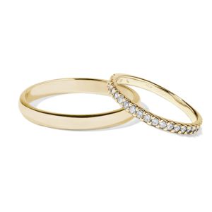 Snubní prsteny ze žlutého zlata s diamanty KLENOTA
