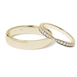 Zlaté svatební prstýnky s diamanty KLENOTA