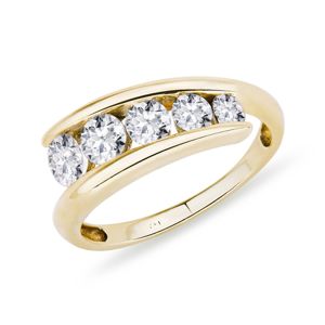 Luxusní briliantový prsten ze žlutého zlata KLENOTA