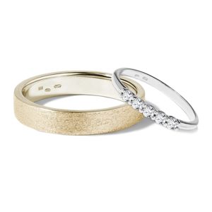 Zlaté snubní prsteny s diamanty KLENOTA