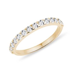 Half eternity prsten ze žlutého zlata s diamanty KLENOTA