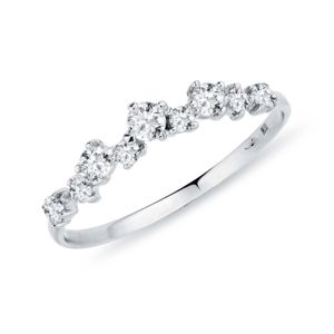 Diamantový prsten z bílého zlata KLENOTA