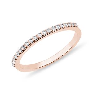 Briliantový prsten v růžovém zlatě KLENOTA