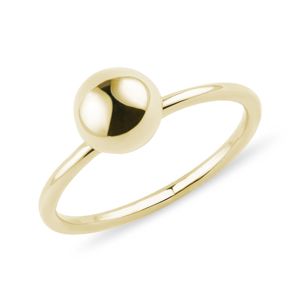 Zlatý prsten s kuličkou KLENOTA