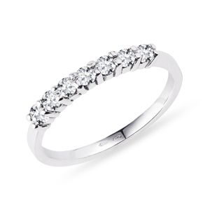 Diamantový prsten v bílém 14k zlatě KLENOTA