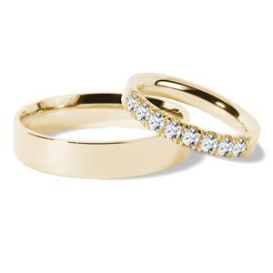 Zlaté snubní prsteny s brilianty KLENOTA