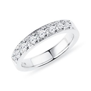 Luxusní prsten s diamanty v bílém zlatě KLENOTA