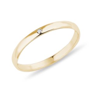 Minimalistický zlatý prstýnek s briliantem - 4.5 mm / 5.9 g KLENOTA