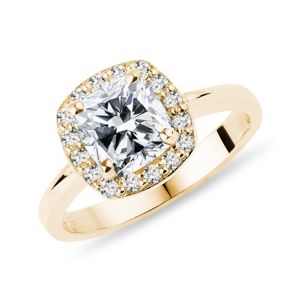 Luxusní diamantový prsten ve žlutém zlatě KLENOTA