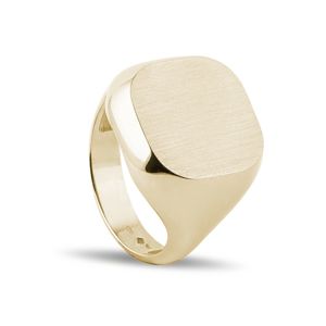 Hranatý pečetní prsten na malíček ze zlata KLENOTA