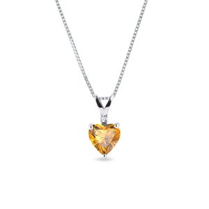 Zlatý náhrdelník s citrínem a diamantem KLENOTA