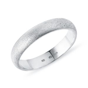 Moderní prsten z bílého zlata pro muže KLENOTA