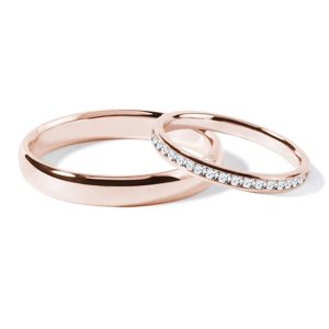 Sada snubních prstenů z růžového zlata KLENOTA