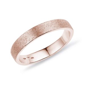 Pánský snubní prsten z růžového 14k zlata KLENOTA