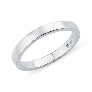 Pánský 3mm prsten v bílém zlatě KLENOTA