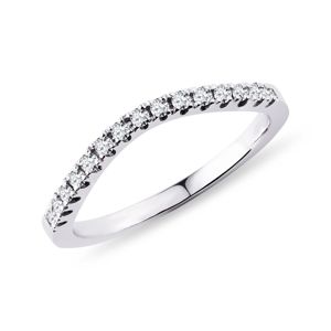 Briliantový snubní prsten z bílého 14k zlata KLENOTA