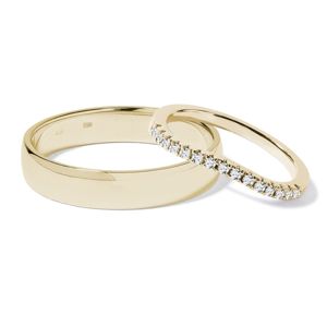 Moderní snubní prsteny s diamanty ve zlatě KLENOTA