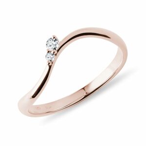 Diamantový prsten waves z růžového zlata KLENOTA