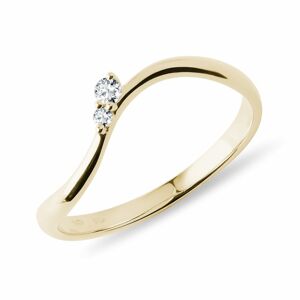 Diamantový prsten waves ze žlutého zlata KLENOTA