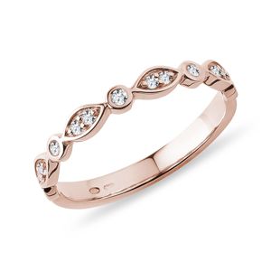 Prsten s brilianty v růžovém zlatě KLENOTA