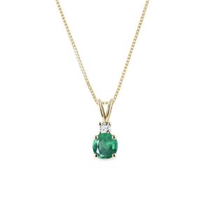 Zlatý smaragdový náhrdelník s diamantem KLENOTA