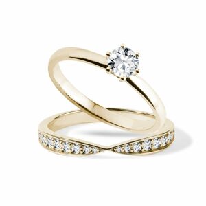 Set zásnubních prstenů s brilianty ve žlutém zlatě KLENOTA