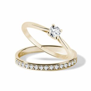 Diamantový set zásnubních prstenů ve zlatě KLENOTA