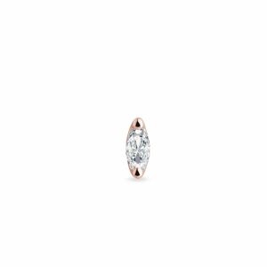 Jedna diamantová náušnice marquise v růžovém zlatě KLENOTA