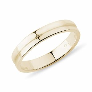 Pánský prsten ze žlutého 14k zlata s rytinou KLENOTA
