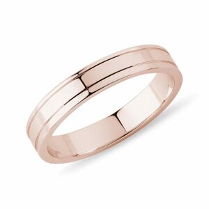 Pánský snubní prsten s rytinami v růžovém zlatě KLENOTA