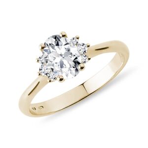 Prsten oval cut diamant ve žlutém 14k zlatě KLENOTA