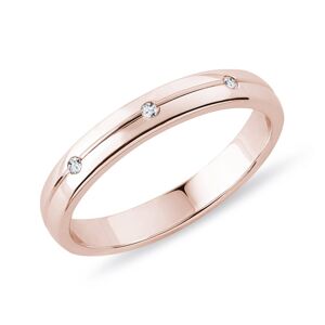 Dámský snubní prsten z růžového zlata s diamanty KLENOTA