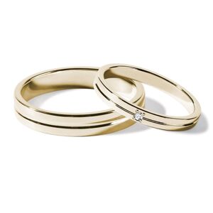 Souprava snubních drážkových prstenů ze žlutého zlata KLENOTA