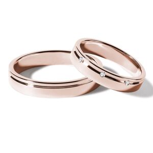 Souprava snubních prstenů s diamanty z růžového zlata KLENOTA