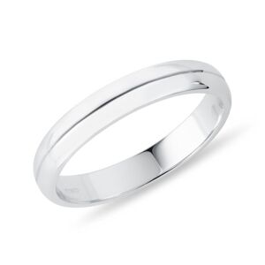 Elegantní snubní prsten z bílého zlata pro pány KLENOTA