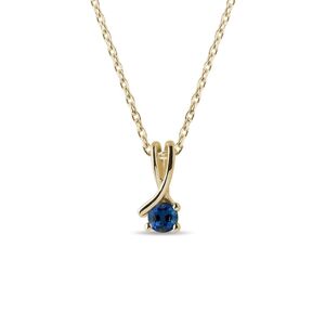 Zlatý náhrdelník s modrým safírem KLENOTA