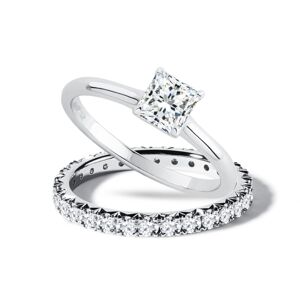 Set diamantových prstenů princess a eternity KLENOTA