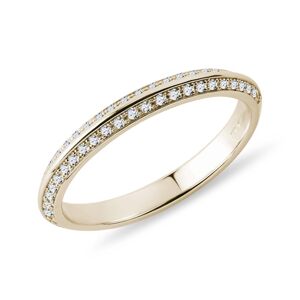 Snubní prsten s dvěma řádkami diamantů ve zlatě KLENOTA