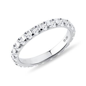 Diamantový snubní prsten eternity v bílém zlatě KLENOTA