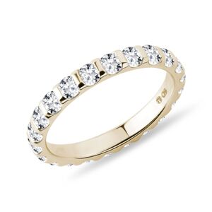 Diamantový snubní prsten eternity ve žlutém zlatě KLENOTA