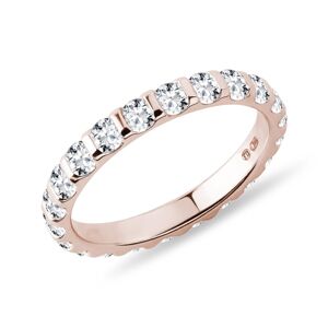 Diamantový snubní prsten eternity v růžovém zlatě KLENOTA