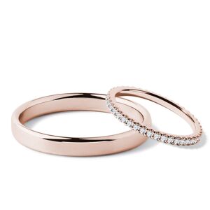 Set eternity & hladký snubní prsten z růžového zlata KLENOTA