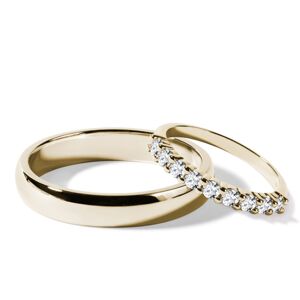 Souprava snubních prstenů s diamanty ve zlatě KLENOTA