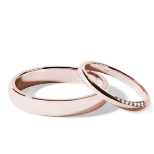 Sada snubních prstenů z růžového zlata s brilianty KLENOTA