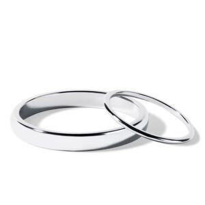 Minimalistická sada snubních prstenů v bílém zlatě KLENOTA