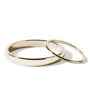 Minimalistická sada snubních prstenů ve žlutém zlatě KLENOTA